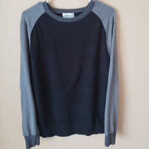 Black Grey Long Sleeve Raglan Shirt